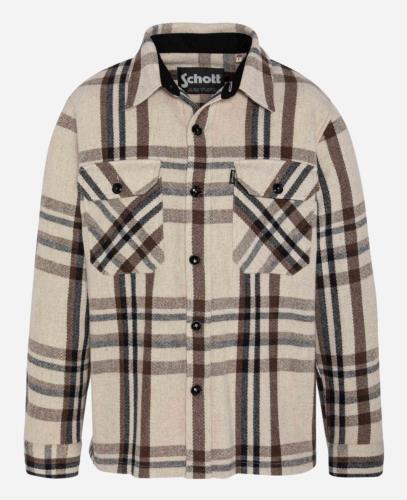 SOBRECAMISA PARA HOMBRE SCHOTT SHCARL4  BEIGE CHECKS