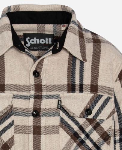 SOBRECAMISA PARA HOMBRE SCHOTT SHCARL4  BEIGE CHECKS