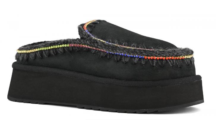 ZUECO PARA MUJER MOU CLOG ESKIMO PLATFORM RHINEST