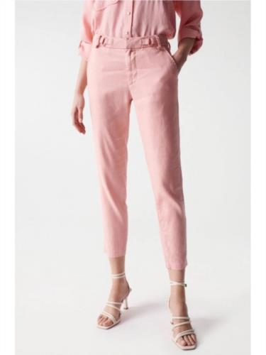 PANTALÓN CHINO IN COLOR LINEN LIGHT PINK 21005506