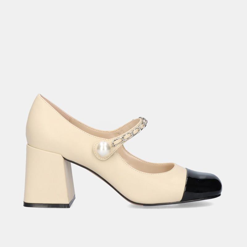 ZAPATO TACÓN PARA MUJER EXE RIMINI-512 BEIGE BLACK